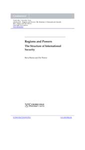 Cambridge University Press 052181412X - Regions and Powers: The Structure of International Security Barry Buzan and Ole Wæver Copyright Information More information