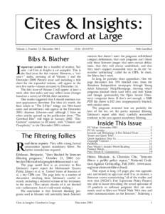 Cites & Insights: Crawford at Large Volume 1, Number 13: DecemberISSN