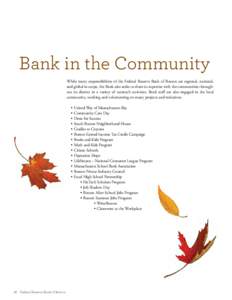 Bank in the Community: Federal Reserve Bank of Boston 2010 Annual Report