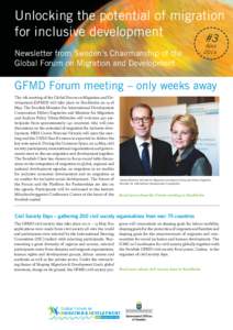 Unlocking the potential of migration for inclusive development #3 Newsletter from Sweden’s Chairmanship of the Global Forum on Migration and Development