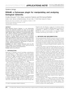 Bioinformatics / Genetics / Molecular biology / Proteins / BioPAX / Cytoscape / Reactome / Systems Biology Ontology / SBML / Biology / Systems biology / Science