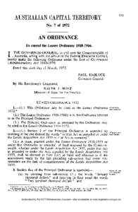 No. 7 of[removed]AN ORDINANCE To amend the Leases Ordinance[removed]THE GOVERNOR-GENERAL in and over the Commonwealth of Ihereby