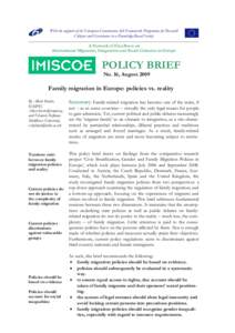 Policymaking related to immigration and integration