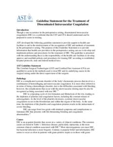 Microsoft Word - AST Guideline Statement for the Treatment of Disseminated Intravascular Coagulation.doc