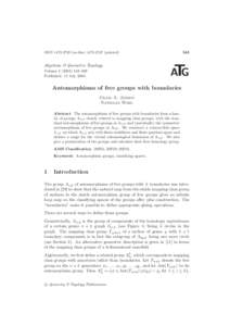 543  ISSNon-lineprinted) Algebraic & Geometric Topology Volume–569