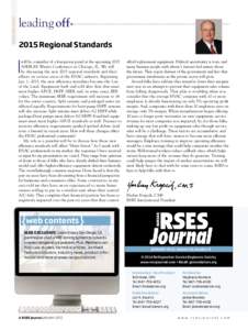 PERSPECTIVES  leading off 2015 Regional Standards  I
