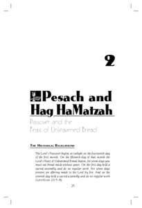 2 Pesach and Hag HaMatzah Passover and the Feast of Unleavened Bread