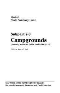 Part 7, Subpart 7-3 Campgrounds