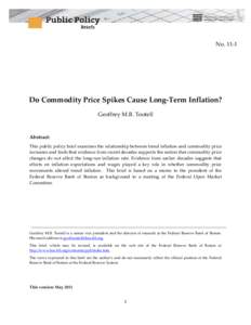 Do Commodity Price Spikes Cause Long-Term Inflation?
