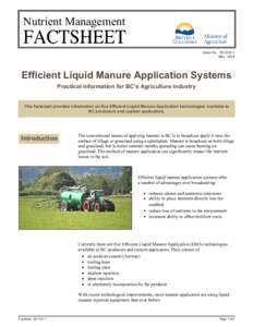 Efficient Liquid Manure Application Systems