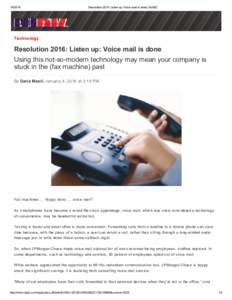 Resolution 2016: Listen up: Voice mail is done | NJBIZ NJBIZ ­ njbiz.com Technology