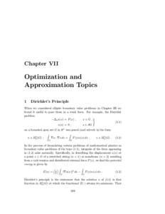 Chapter VII  Optimization and Approximation Topics 1