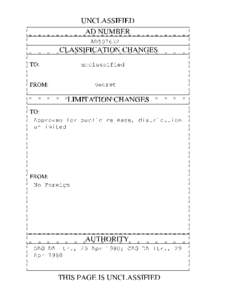 UNCLASSIFIED  AD NUMBER AD507632  CLASSIFICATION CHANGES