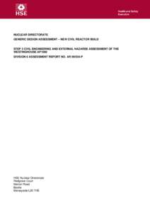 Generic Design Assessment -  Westinghouse AP1000 - Step 3 Civil Engineering and External Hazards Assessment Report