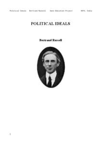 Political Ideals  Bertrand Russell Open Education Project