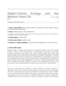 Digital-Cultural Ecology Medium-Sized City and