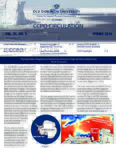 O LD D OMINION U NIVERSITY Center for Coastal Physical Oceanography CCPO CIRCULATION VOL. 21, NO. 2
