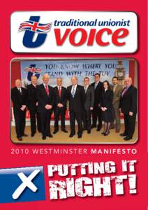 2010 WESTMINSTER MANIFESTO  PUTTING IT ! T