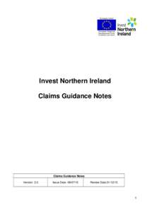 Invest Northern Ireland Claims Guidance Notes Claims Guidance Notes Version: 2.0