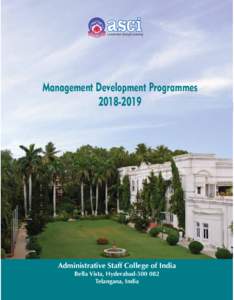 Leadership through Learning  Management Development ProgrammesAdministrative Staff College of India
