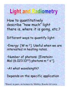 Radiometry / Physical quantities / Physics / Measurement / Radiance / Irradiance / Nature / Limb darkening / Symbol