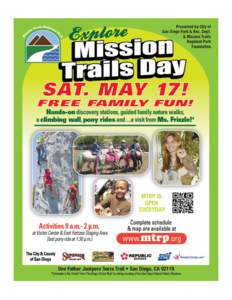 Explore Mission Trails Day  Parking also at West Hills High School with shuttle bus service.