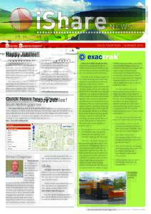 36 live sites 56 systems integrated  ISSUE FOURTEEN – SUMMER 2012 Happy Jubilee! Just as this edition of iShare News