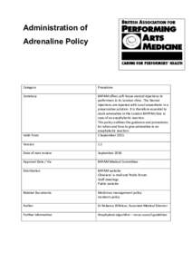Administration of Adrenaline Policy 