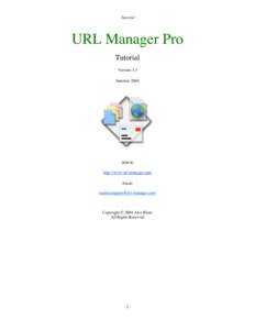 Tutorial  URL Manager Pro Tutorial Version 3.3 Summer 2004