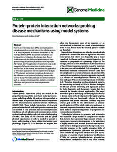 Protein-protein interaction networks: probing disease mechanisms using model systems