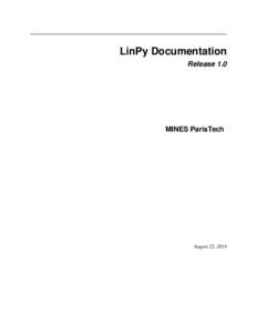 LinPy Documentation Release 1.0 MINES ParisTech  August 25, 2014