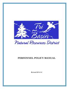 PERSONNEL POLICY MANUAL  Revised TABLE OF CONTENTS I.