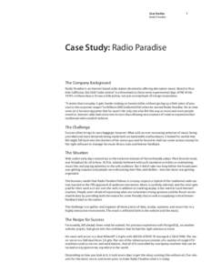 Case Studies Radio Paradise 1  Case Study: Radio Paradise