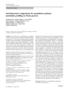 Anal Bioanal Chem DOI[removed]s00216[removed]RESEARCH PAPER  Interlaboratory comparison for quantitative primary