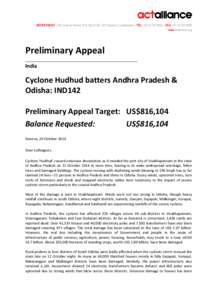 IND142 Preliminary Appeal_Cyclone_Hudhud_AP&Odisha final for issuing