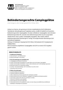 ACSI Publishing BV Geurdeland 9 • NL-6673 DR Andelst Postbus 34 • NL-6670 AA Zetten Telefon + • Fax +Internet: www.campingcard.com/kundendienst