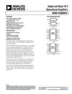 AD8614/AD8644 Single and Quad 18 V Operational Amplifiers Data Sheet (Rev. B)