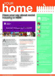 Have your say about social housing in NSW DECEMBER 2014 | ISSUE 70  Resolving disagreements