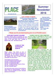 Summer Newsletter 2016 www.place.uk.com