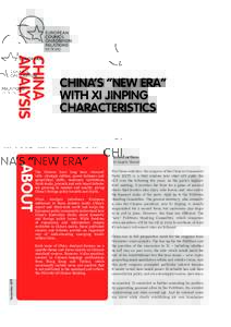 CHINA ANALYSIS CHINA’S “NEW ERA” WITH XI JINPING CHARACTERISTICS