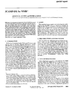 special report  JCAMP-DX for NMR* ANTONY  N. DAVIES?