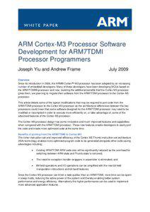 Cortex®-M3 processor software development for ARM7TDMI® processor programmers