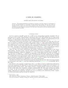 A NOTE ON STAMPING ANNEKE BART AND KEVIN P. SCANNELL Abstract. The stamping deformation was defined by Apanasov as the first example of a deformation of the flat conformal structure on a hyperbolic 3-orbifold distinct fr