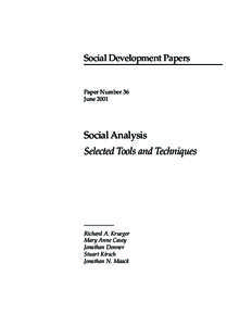 Social Development Papers  Paper Number 36 JuneSocial Analysis