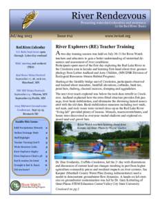 River Rendezvous Promoting watershed education and awareness in the Red River Basin Jul/Aug 2013
