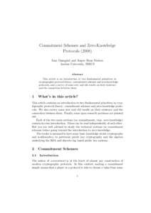 Commitment scheme / Randomized algorithm / One-way function / PP / IP / RSA / Ciphertext indistinguishability / Negligible function / Computational complexity theory / Theoretical computer science / Cryptography / Applied mathematics