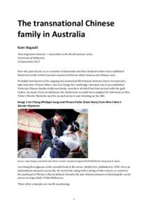 The transnational Chinese family in Australia