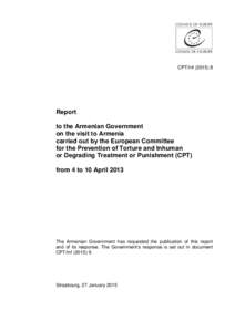 CPT/Inf[removed]Report to the Armenian Government on the visit to Armenia carried out by the European Committee