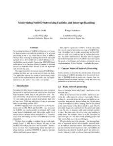 Modernizing NetBSD Networking Facilities and Interrupt Handling Ryota Ozaki Kengo Nakahara  [removed]