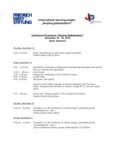 Conference Programme “Shaping Globalization